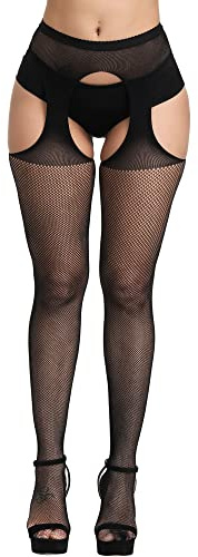 Générique Collants Résille Femme Bas pour porte-jarretelles (Taille Haute, Extensibles, Confortables, Sexy)