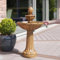 Festive Lights - 85cm Queensbury Solar Garden Water Fountain - Classic 3 Tier Cascading Bird Bath Feature, Brown Stone Effect, IP44 Weatherproof Resin, Self-Contained Outdoor Decor, Recirculating Pump
