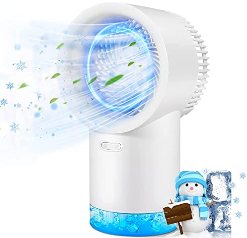 VRBFF Mini Aire Acondicionado Móvil, Enfriador De Aire Portátil, Enfriador De Aire Personal Evaporativo 3 En 1, Recargable por USB para Oficina En Casa