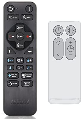 Universal Remote for Dyson Cool AM07 Tower Fan - Replaces All 965824-xx Remotes (965824-02, 965824-01, 965824-02) - Anderic RRDYS01.2 with Learning