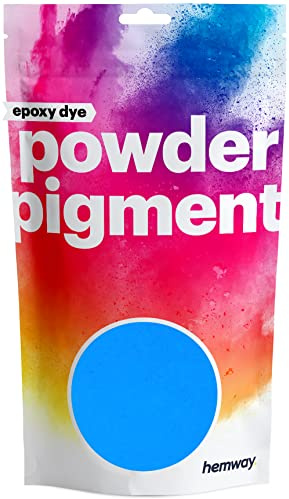 Hemway Epoxy Dye Powder Pigment UV Fluorescent Neon Blue Powder 50g | Mica Pigment for Resin, Epoxy, Polyurethane Paint, Jewellery & Resin Floors, Colour Enhancement