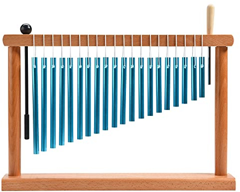 20 Tone Chime Table Top Wind Chime Bell Music Percussion Instrument with Mallet, Blue