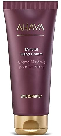 AHAVA Vivid Burgundy Mineral Hand Cream 100ml - Miscela Esclusiva Di Minerali Del Mar Morto che Idratano e Leniscono le Mani Secche Rendendole Morbide ed Elastiche.