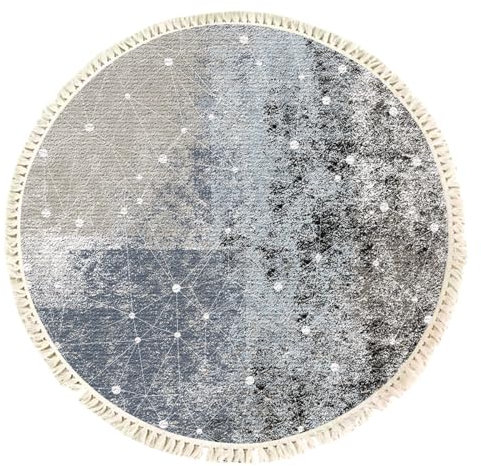 Round Rugs 2ft Starry Grey Rugs Starry Carpet Floor Mat Woven Tassels Vintage Non-Slip Non-Shedding Soft Circle for Living Room Bedroom Entryway Kitchen Laundry Office Rug 60cm, 304060