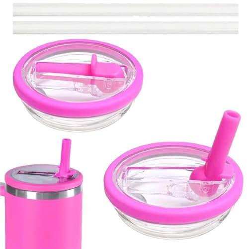 2 PCS Stanley Flip Straw Lids, Compatible with Stanley 40oz Tumbler (Rose)