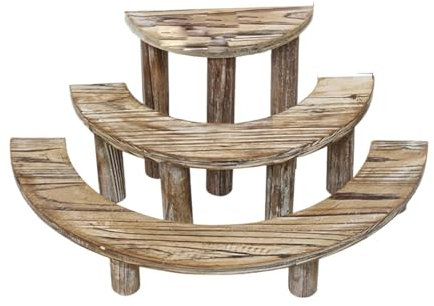 Milageto Présentoir à Cupcakes à 3 Niveaux, Plateau de Service, Support à pâtisserie Vintage, Support à gâteaux en Bois, présentoir à apéritifs pour fête, Brun