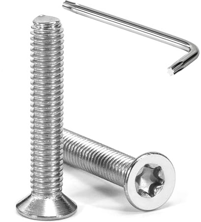Tunejoy Vis à Tête Fraisée Torx M6 x 35 mm Vis à Six Pans Creux en Acier Inoxydable A2 V2A à Tête Fraisée Métaux avec Clé T30 Filetage Complet 20 Pièces