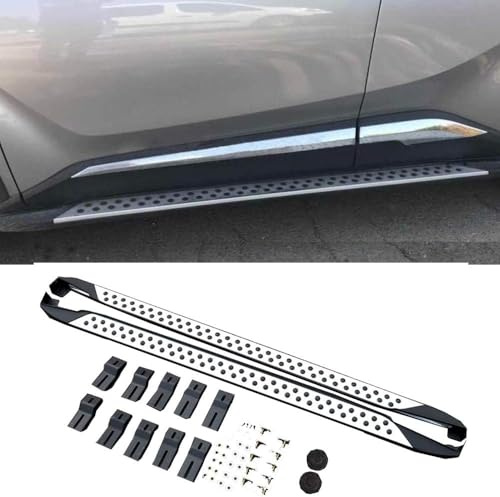 LYangr Estribos Laterales para Toyota C-HR CHR 2017-2020 Auto Aluminio Antideslizantes Estribos Plataforma de Estribos Carrocería Faldones Laterales