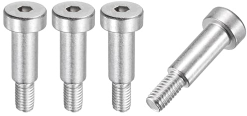 QUARKZMAN 4 Pcs Tornillos Hombro Acero Inoxidable 304 8mm Diámetro Hombro | Tornillos Hombro Con Cabeza Hexagonal, 16mm Longitud Hombro, Roscado M6x1, Para Industrias Maquinaria Moldeo