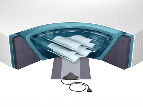 Beliani Set Letto ad Acqua con Materasso 180 x 200 cm 2 scaldaletto coprimaterasso e Struttura in Schiuma