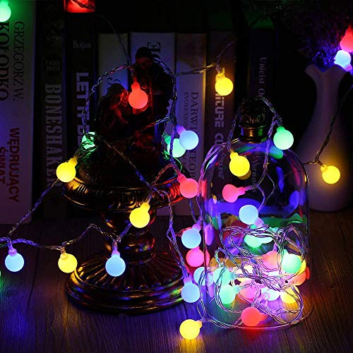 BrizLabs Guirnalda Luces Día de San Valentín Colores, 10M 100 LED RGB Cadena de Luces Bolas Exterior Interior Impermeable 8 Modos Luces Decorativas para Casa Fiesta Boda Navidad Jardine Patio