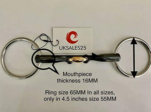 Loose Ring Sweet Iron Snaffle Bit with Copper Lozenge (UKSALES25® Horse Bits) (6.0 INCHES, 20)
