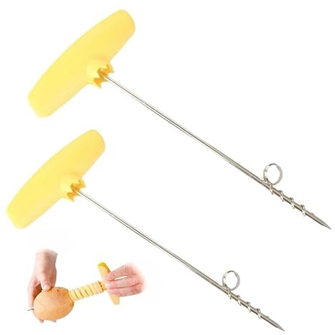 EPRHAY Couteau à Spirales pour Légumes et Fruits et Légumes, Couteau à Spirales Pommes de Terre Carotte Concombre Hachoir à Salade Hélicoptère Manuel à Vis Spirale 2 pcs