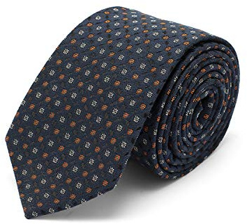 BRERA 67 Cravatta Uomo Elegante in Lana e Seta Blu e Beige | Cravattino per Completo 148x8 | Cravatte Slim per Vestito da Cerimonia e per Abiti da Lavoro