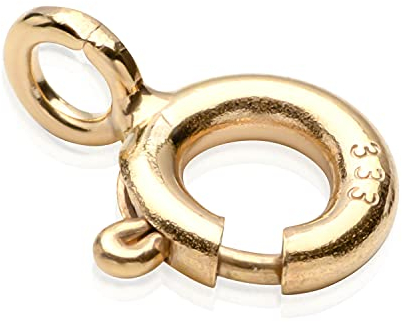 NKlaus 1 x Federring Verschluss Ø 5,4mm 333er Gelbgold Ersatzverschluss für Goldketten 2236