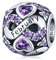 Februar Geburtsstein Charms 925 Sterling Silber Liebesherz Charm Bead passend für Pandora Charm Armband mit Zirkonia, Geburtstag Muttertag Schmuck Geschenke für Frauen Mädchen