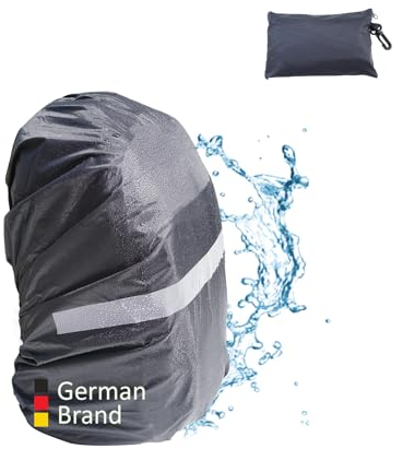 LUINNO Regenschutz für Rucksäcke Schulranzen mit Reflektor | Schwarz, Größe S (15-25L) | wasserdichte Regenhülle für Camping Wandern Outdoor
