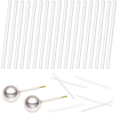 SOIMISS 50pcs Earring Post Sleeves Earring Sleeves for Sensitive Ears Blank Pin Studs Jewelry Findings Pierced Protector Covers Ear Hole Retainer