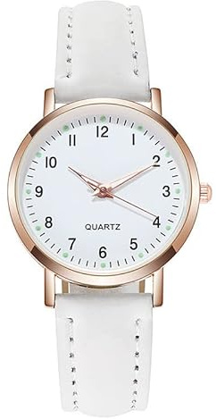 Self Winding Watches for Women Fashion Sport Ms. Stainless Steel Case Belt Band Quartz Analog Wrist Watch Watch Band Metal (C-White, One Size)