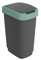 Rotho Twist Poubelle à déchets avec couvercle pour recyclage des déchets, sans BPA (25 l, noir/vert foncé)