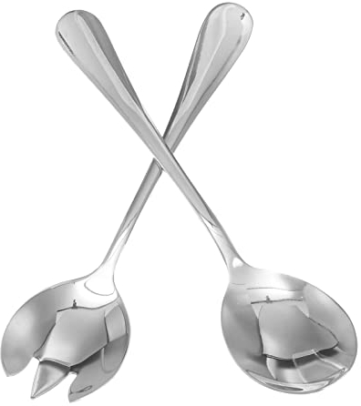 Gatuida Cubiertos para Ensalada Juego para Servir Ensalada De Acero Inoxidable Cubiertos para Ensalada Cuchara para Ensalada Tenedor para Ensalada Paquete De 2