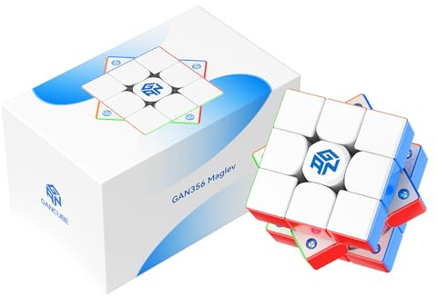 GAN 3x3 Magnetic Speed Cube, GAN356 Maglev Magic Cube Magnetic Levitation Cube, 30°+ Auto-Aligning, 76 Magnets, Numerical Tuning Setting,UV Coated