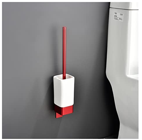 LORIER Badezimmer Toilettenbürstenhalter Rote Toilettenbürste Wandmontiert, verwendet for Badezimmer Lagerung und Reiniger Klobürste