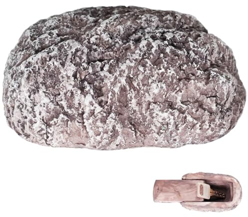 Cachez une clé à l'extérieur, en résine Fake Rock Key Hider, à l'extérieur Simulation imperméable Hider Rock Kider pour le jardin, géocaching, cour (gris clair)