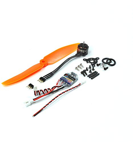 2S 7.4V Micro Brushless Motor MC1108-4000KV with 1S/2S 5A ESC+5030 Prop Power Combo Used for Fixed Wing Micro Indoor Airplane F3P Model Airplane (C1108-P7)