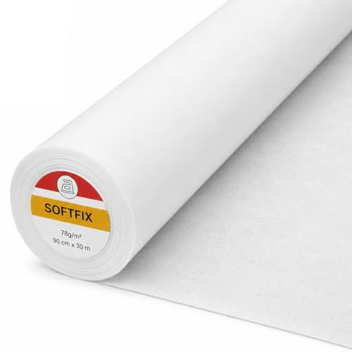 Sömnad med softfix strykfleece, metervara, påstrykbart fleeceinlägg för skjortor, väskor och pennfodral, tvättbar vid 40° typ 250 (30 m x 90 cm)