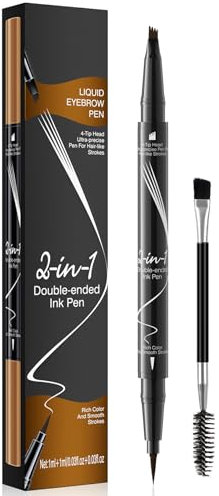 Augenbrauenstift - Wasserfester Microblading Eyebrow Pen 2-in-1 Dual-Ended 3d Augenbrauenstift mit 4 Gabelspitzen für einen natürlichen Look und ein langanhaltendes Ergebnis