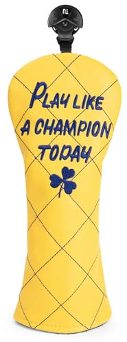 Golf Headcovers Play Like A Champion Today Golf Club Head Covers Advanced Embroidery Premium Leather Driver Headcovers Fairway Wood Covers Hybrid Cover Golf Mallet Putter Cover(for Hybrid(1pcs))
