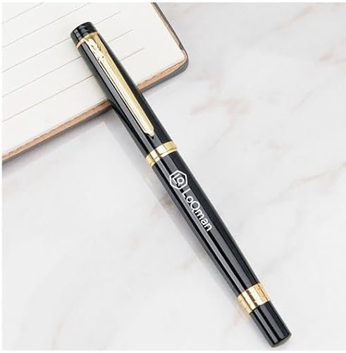 LoQman Luxury Metal Ballpoint Pen Set, Black Executive Writing Instrument with Presentation Box, Business Gift with Refill