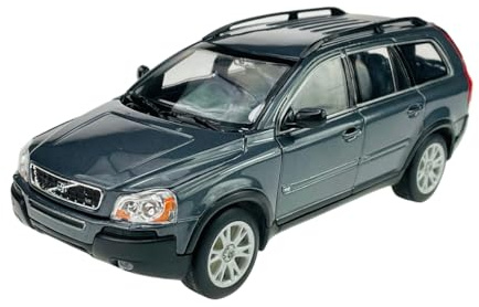 Bilmodell kompatibel med Volvo XC90 grå SUV 1:a generationen 2002–2015 1/24 1:24 metallbilmodell die cast ny gjuten i box 22460