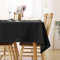 Deconovo Leinenoptik Tischdecke Wasserabweisend Tischwäsche Lotuseffekt 140x240 cm Schwarz