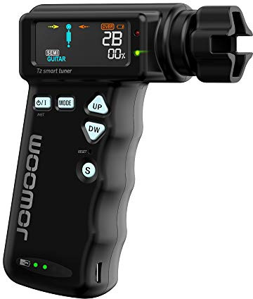 JOWOOM T2 Smart Automatic Guitar & Ukulele Tuner | Fast Acoustic Guitars Auto-Tuner With 180RPM Electric String Winder | Safe & Professional Grade Tuner For Ukuleles | USB Rechargeable Battery | Black