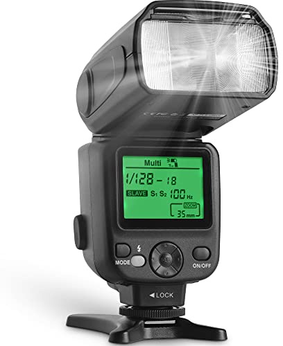 Altura Photo Camera Flash with LCD Display for DSLR & Mirrorless Cameras - External Speedlite Featuring a Standard Hot Shoe, Universal Speedlight for Canon, Sony, Nikon, Panasonic and More