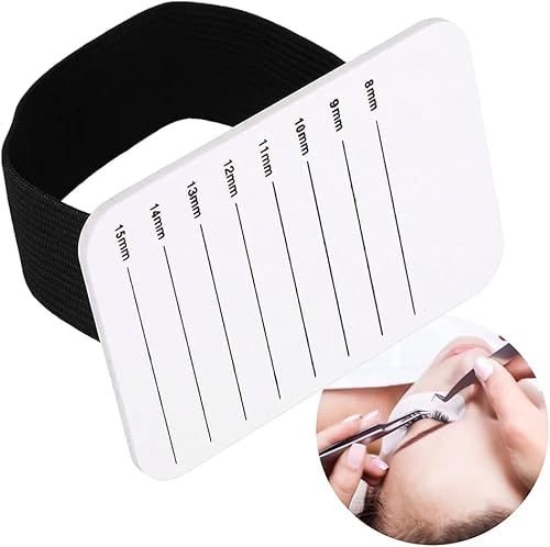 Jadeshay Supporto per Ciglia,Portaciglia Estensione per Ciglia Strumenti per Vassoio per Pallet con Cinturino da Polso Regolabile (Modello 8-15 mm)