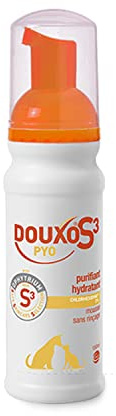 DOUXO S3 PYO Mousse, Soin désinfectant et apaisant sans rinçage pour Chiens avec des irritations, des Boutons ou des croûtes, 150ml