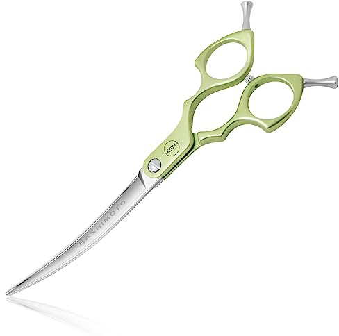 HASHIMOTO Curved Dog Grooming Scissors, Extremely Light Weight, 6.5 inch, 30 Degree Curved Blade, Matt Surface