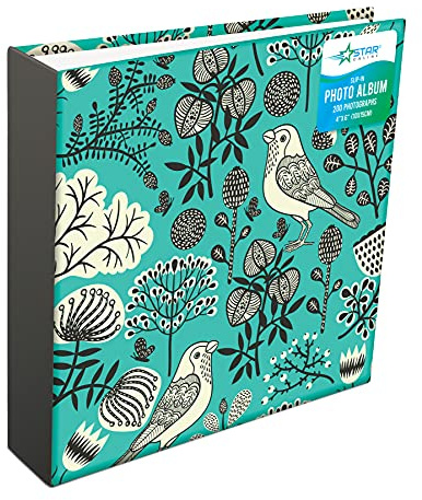 Photo Album Memo Slip in Holds 200 Photos 4 x 6 (Green Vintage Bird)