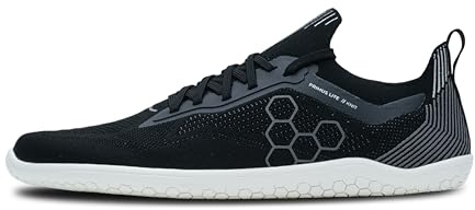 VIVOBAREFOOT Primus Lite Knit Mens | Barefoot Trainers | Ultra-Lightweight Shoe | Build Strength, Balance & Mobility | Wide Fit Grounding Shoes Obsidian