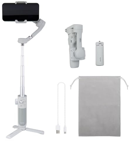 FeiyuTech VB4 3-Axis Phone Gimbal Stabilizer for iPhone & Android, Foldable Portable Smartphone Gimbal with Tripod & Extension Rod for Vlogging, TikTok, YouTube, Travel