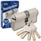 GERCAR Pro Profilzylinder 40/45 Massiver Schließzylinder Doppelzylinder Zylinderschloss Türschloss - aus Messing Vernickelt - inkl. 5 Schlüssel - Wendeschlüssel - Länge: 85 mm, A:40 B:45-1x