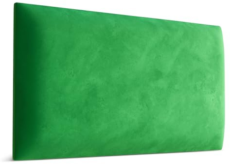 Muralo - Samt Wandkissen Stoff Polster-Paneel für Schlafzimmer Wohnzimmer Bett Wandpolster Bettkopfteil Lendekissen Modern Luxus Gepolstert Magic Velvet (Grün, 60 cm x 30 cm)