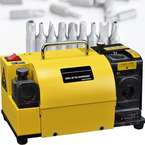 Affûteuse Mèches Métaux Forets Hélicoïdaux,Angle Pointe Réglable 95 ° À 135 °,Vitesse 4400 Tr/Min,Avec 11 Pinces Serrage,Pour Usines,Ateliers Ou Usage Personnel Quotidien,Sdc(forCarbide)
