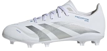 adidas Kids League Childrens Firm Ground Football Boots White/Silver 11 UK Child