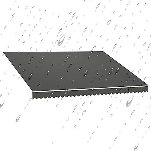 Toldo retráctil eléctrico/manual de tela de repuesto con protección UV, refugio de parasol de poliéster de 250 g/m², toldo al aire libre para tienda, restaurante, cafetería, terraza, color gris claro