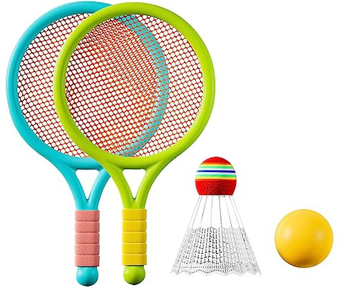 Navna Kinder-Tennisschläger, weiche Trainingsbälle, Badminton-Federbälle, Tennisschläger-Sets für Kinder, Outdoor-Indoor-Sport