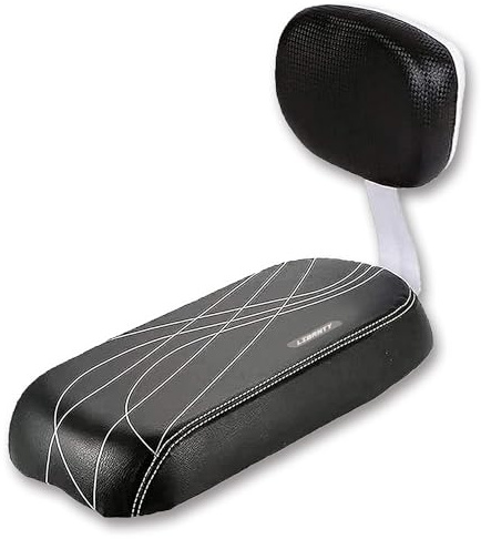 LIBRNTY Asiento Trasero Bici,Asiento Trasero de Bicicleta con Respaldo,con Cojín y Respaldo Suave,Asiento con Respaldo De Esponja Suave Y Grueso Seguro